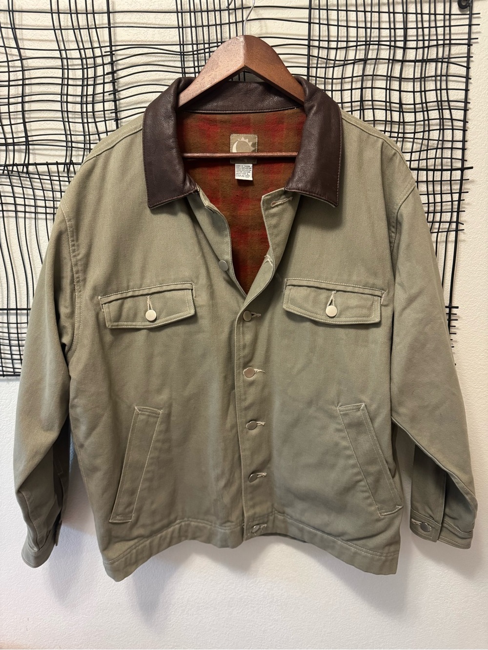Marlboro Gear Chore Coat with Brown Leather Collar